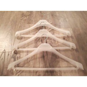 Set of 3 White Transparent Large SIMONS Department Store  Hangers
